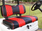 Red Seat Covers Diamond Stitch For E-Z-GO Medalist TXT 94-13 Golf Cart, Set of 4