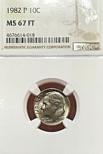 NGC MS-67 FT FULL TORCH  1982 ROOSEVELT DIME
