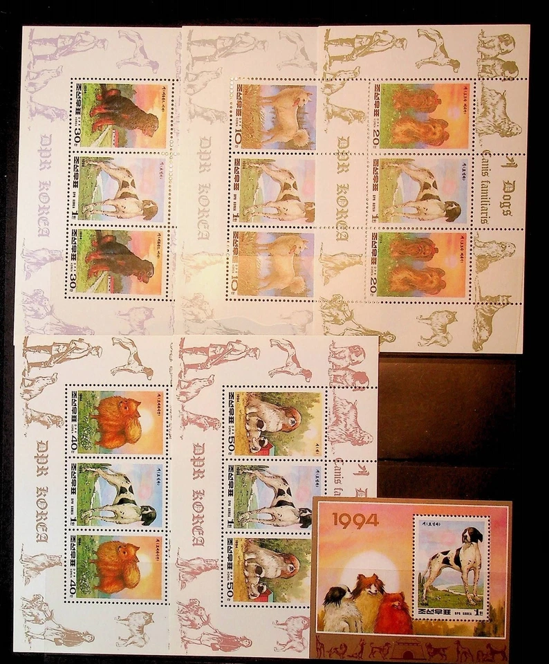 KOREA Sc 3294-99 NH 5MINISHEETS+S/S OF 1994 - DOGS - Image 1 of 1