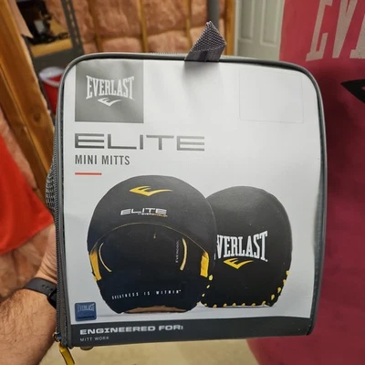 ***NEW~Everlast Elite Mini Training Mitts - Black - Image 1 of 2
