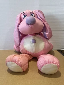 Vtg Commonwealth 1986 Jumbo Love Pink DOG Puppy 28" Puffalump Nylon Plush Toy - Picture 1 of 13