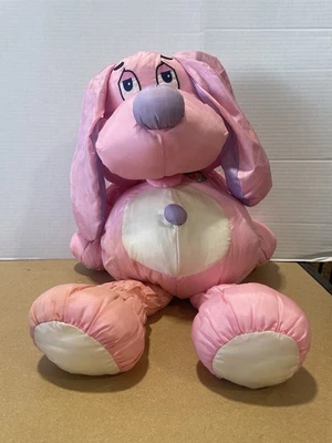 Vtg Commonwealth 1986 Jumbo Love Pink DOG Puppy 28" Puffalump Nylon Plush Toy - Image 1 of 4