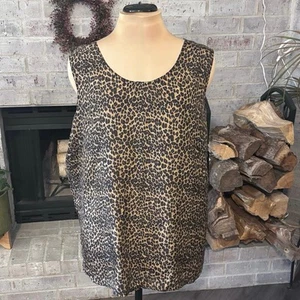 NWT Stunt 100% Silk Animal Print Tank Top/Shell Women’s Size 2X Leopard Cheetah - Picture 1 of 7