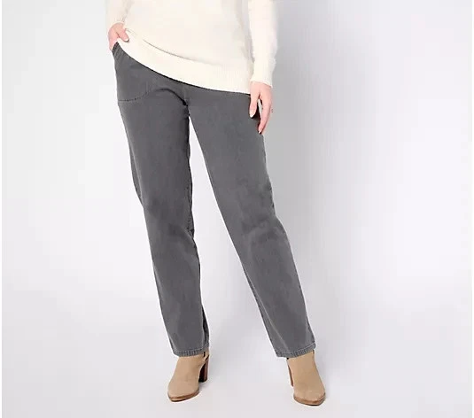 ** NEW DENIM & CO ORIGINAL WAIST SIDE POCKET  PANT  STORM GREY MEDIUM M A670811 - Image 1 of 1