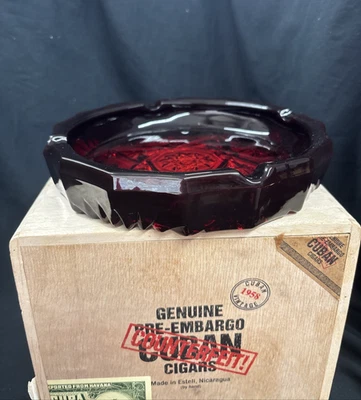 MCM Anchor Hocking Ruby Red Ashtray - Image 1 of 4