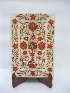 Bandeja de queso de mármol con incrustación de piedra de cornalina 9 x 6 pulgadas bandeja para servir de mármol - Imagen 1 de 7