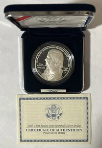 2005 Chief Justice John Marshall Proof Silver Dollar ~ w/Box & COA - Picture 1 of 4