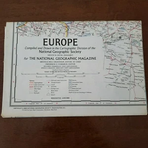 Europe Map June 1969 National Geographic Society Foldout 24x30 Vintage Collectib - Picture 1 of 6
