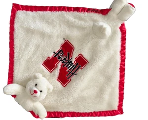 NCAA Nebraska Cornhuskers My Banky Baby Security Blanket Teddy Bear Plush 19" - Picture 1 of 7