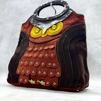 Bolso de Mano Kate Spade Gamuza Búho de Serie Animal Diseño Detallado en Capas Foto 1 de 4