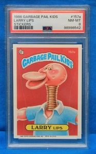 1986 GARBAGE PAIL KIDS # 157a LARRY LIPS PSA 8 NM-MT # 98998542 STICKERS - Picture 1 of 2