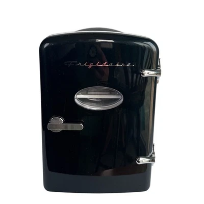 Frigidaire Retro 6-Can Mini Fridge Black Portable Skincare Cooler w/ AC Car Plug - Image 1 of 4