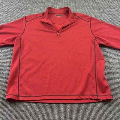 Pebble Beach Mens XXL Red 1/4 Zip Long Sleeve Mock Neck Activewear Golf Pullover - Image 1 of 4