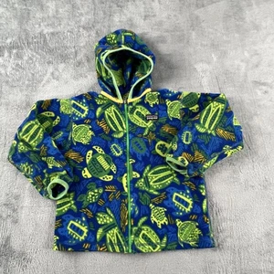 Patagonia Turtle Jacket Kids Toddler Blue Green Baby Synchilla Fleece Hooded 90s - Picture 1 of 18