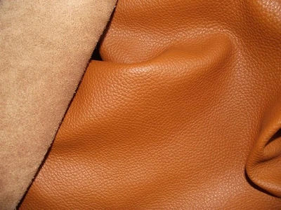 LEDER STOFFE ONLINE 1/2 Lederhaut ca. 3,30 qm cognac hell Antikleder Polsterleder echtes Rindleder