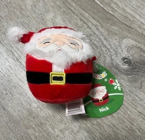 Squishmallows Nick Santa Claus Navidad Peluche Suave 4.5" Ojos Cerrados Kellytoy - Imagen 1 de 2