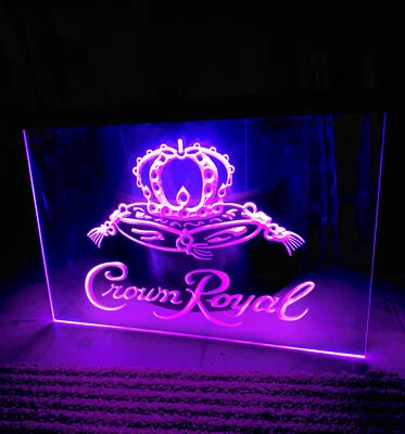 CROWN ROYAL LED NEON PINK LIGHT SIGN 8x12