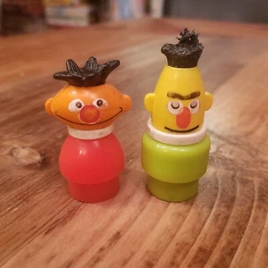 Vintage Bert & Ernie 1972 Fisher Price Little People Sesame Street Figures Set - Picture 1 of 4