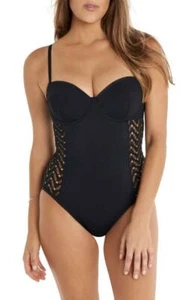 $178 Nuevo Sin Etiquetas Amoressa Negro Brickhouse Marisa Traje de Baño de Una Pieza 6 tm11 - Imagen 1 de 2