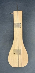 Vintage Wooden and Brass Rug Shuttle Punch Sliding Needle Sewing Tool - Picture 1 of 7