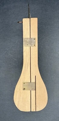 Vintage Wooden and Brass Rug Shuttle Punch Sliding Needle Sewing Tool - Image 1 of 4