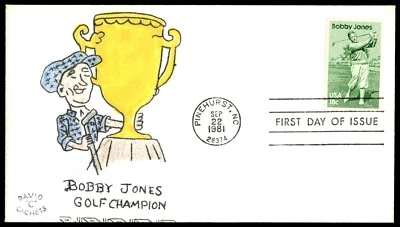 1981 Bobby Jones FDC- Golf Champion Colored DAVID "C" Cachet - Image 1 of 2