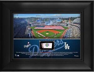 Los Angeles Dodgers Framed 5" x 7" Stadium Collage & Piece of Game-Used Baseball