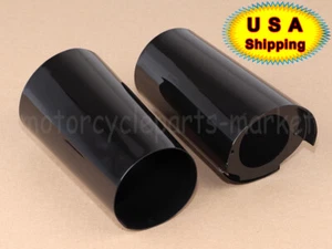Gloss Black Upper Fork Slider Covers Cow Bells For Harley Street Road Glide USA - Picture 1 of 12