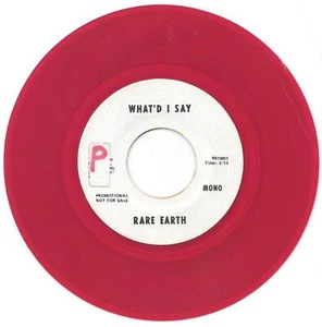 RARE EARTH What'd I Say psych rock soul red vinyl PROMO 45 HEAR - Picture 1 of 2