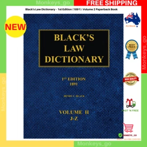 Black's Law Dictionary – 1st Edition (1891): Volume 2 Paperback by Henry C Black - Picture 1 of 3