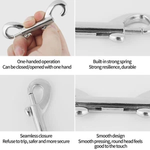 Double Ended Bolt Snap Hooks Heavy Duty Trigger Chain Marine Grade Metal Cl_QU - Picture 1 of 6