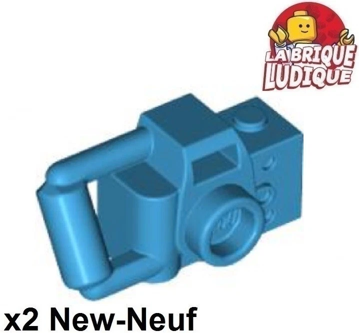 LEGO 2x Minifig Utensil Kamera Azur Dunkel- / Dark Azure 30089b Neu - Bild 1 von 1
