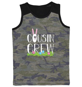 Easter Cousin Crew - Family Best Friends Holiday Cute Youth Contrast Tank Top - Picture 1 of 7