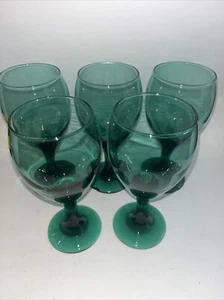Vintage Libbey mundgeblasene Glas Träne Wacholder Wasser Wein Kelche, 5er Set - Bild 1 von 5