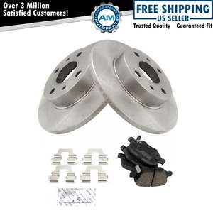 Rear Brake Pad & Rotor Kit Brake Rotor Solid For 2012-2019 Fiat 500 - Picture 1 of 5
