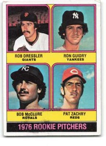 1976 Topps #599 Rob Dressler/Ron Guidry/Bob McClure/Pat Zachary VG/EX  ID:337742