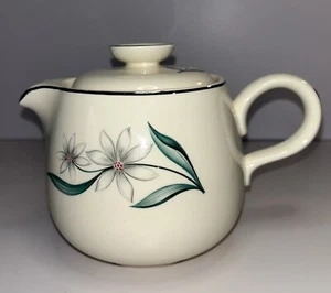 Tetera Vintage Homer Laughlin Bali Flor Ritmo Con Tapa Hecha en EE. UU. MCM - Imagen 1 de 9