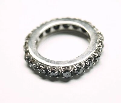 Помолвочное кольцо с натуральным черным необработанным бриллиантом чистоты I3 3,50 карата, кольцо из серебра 925 пробы - Изображение 1 из 4