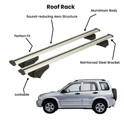 2 Pcs Silver Cross Bars for  CHEVROLET TRACKER SUV 2006-2012 - Image 1 of 4