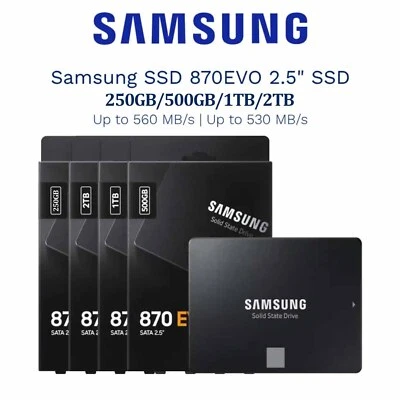 SAMSUNG SSD 870 EVO 2.5" 250GB 500GB 1TB 2TB SATAIII Solid State Drive New Lot