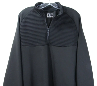Pulôver Russell Athletic Dri-power 360 1/4 zíper ajuste de treinamento preto G masculino - Imagem 1 de 4