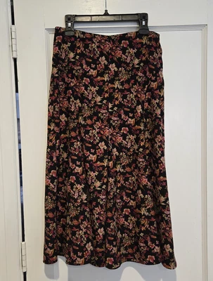 Christopher &Banks Midi Diseño Floral Gamuza Sensación Falda Gancho Lateral y Cremallera Talla 8 Foto 1 de 4