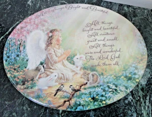 SERENITY GARDEN PRAYER CERAMIC PLATE ALL THINGS BRIGHT BEAUTIFUL BY GELLISINGER - Picture 1 of 8