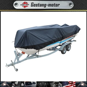 210D Boat Cover V-hull Runabout 17-19ft Black Boat Cover (L 600, W 290) - Picture 1 of 18