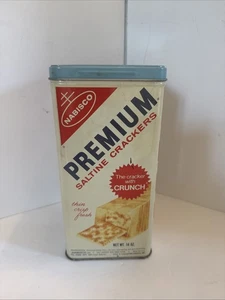 Galletas saladas Nabisco Premium vintage bote de metal estaño de 14 oz EE. UU. 1969 - Imagen 1 de 14