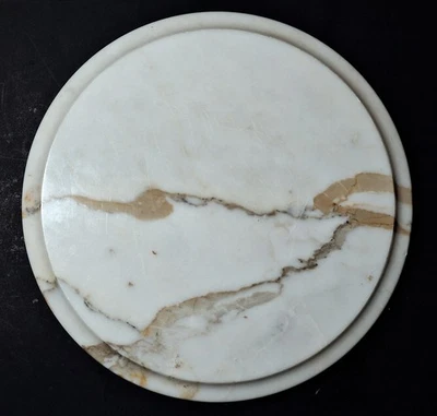 Mesa auxiliar italiana Calacatta mármol dorado 14" con soporte de lámpara -Hecha en Italia Foto 1 de 4