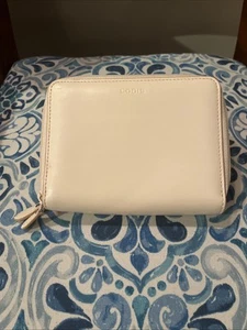 Lodis Premium White / Ivory Leather Wallet Traveler ID RFID Brand New With Tags - Picture 1 of 15