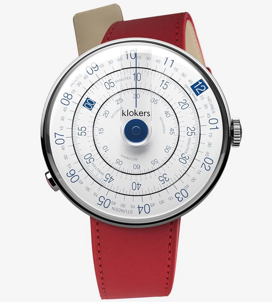 Reloj Klokers 01 Heritage azul - correa de cuero rojo KLOK-01-D4 Foto 1 de 1