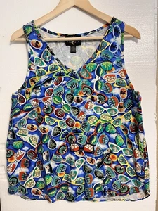 Jazz Fest 2024 Tank Women’s Large Sunglasses Top it Off Camisole SunDaze Print - Picture 1 of 7