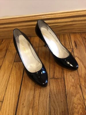 Tacones de tacón vintage Emporio Armani para mujer de cuero negro estampado EE. UU. 9 Foto 1 de 4